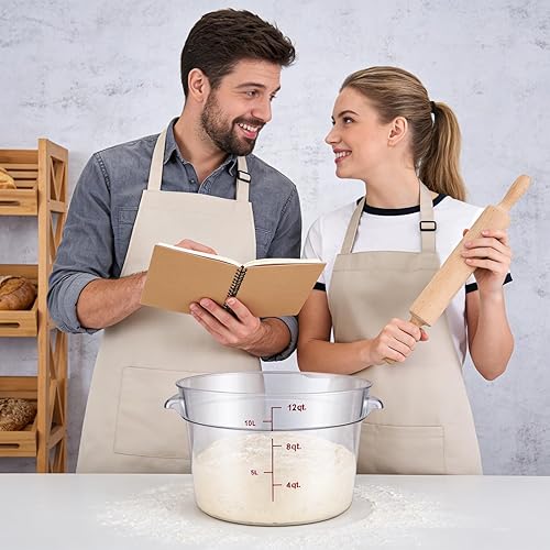 Miniatura 7 de Paquete de 4 recipientes de almacenamiento de alimentos con tapas, recipientes redondos herméticos de plástico para cocina, de grado alimenticio,