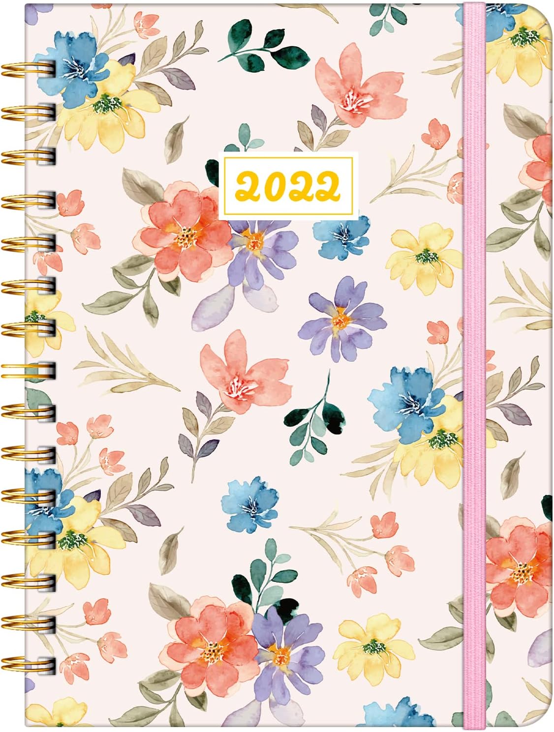 2022 Weekly & Monthly Planner, Spiral Daily Planner 2022, Agenda Planners & Organizers, Cute Schedule Planner with Tabs, Jan. 2022 - Dec. 2022 (Watercolor Floral)
