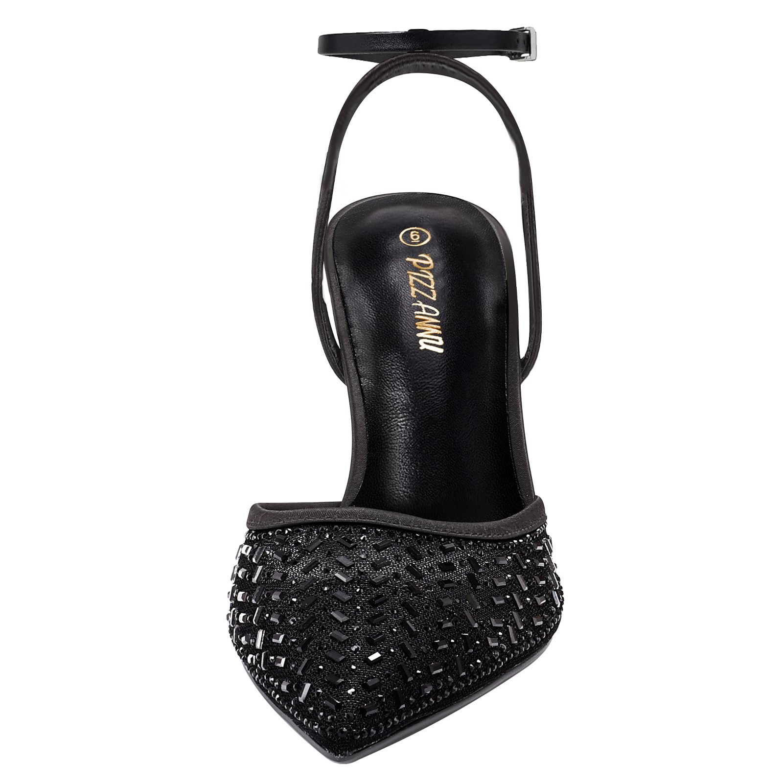 PIZZ ANNU Tacones Mujer Zapatos Tacon Vestir Pitillos Destalonados Tira Tobillo Ajustable
