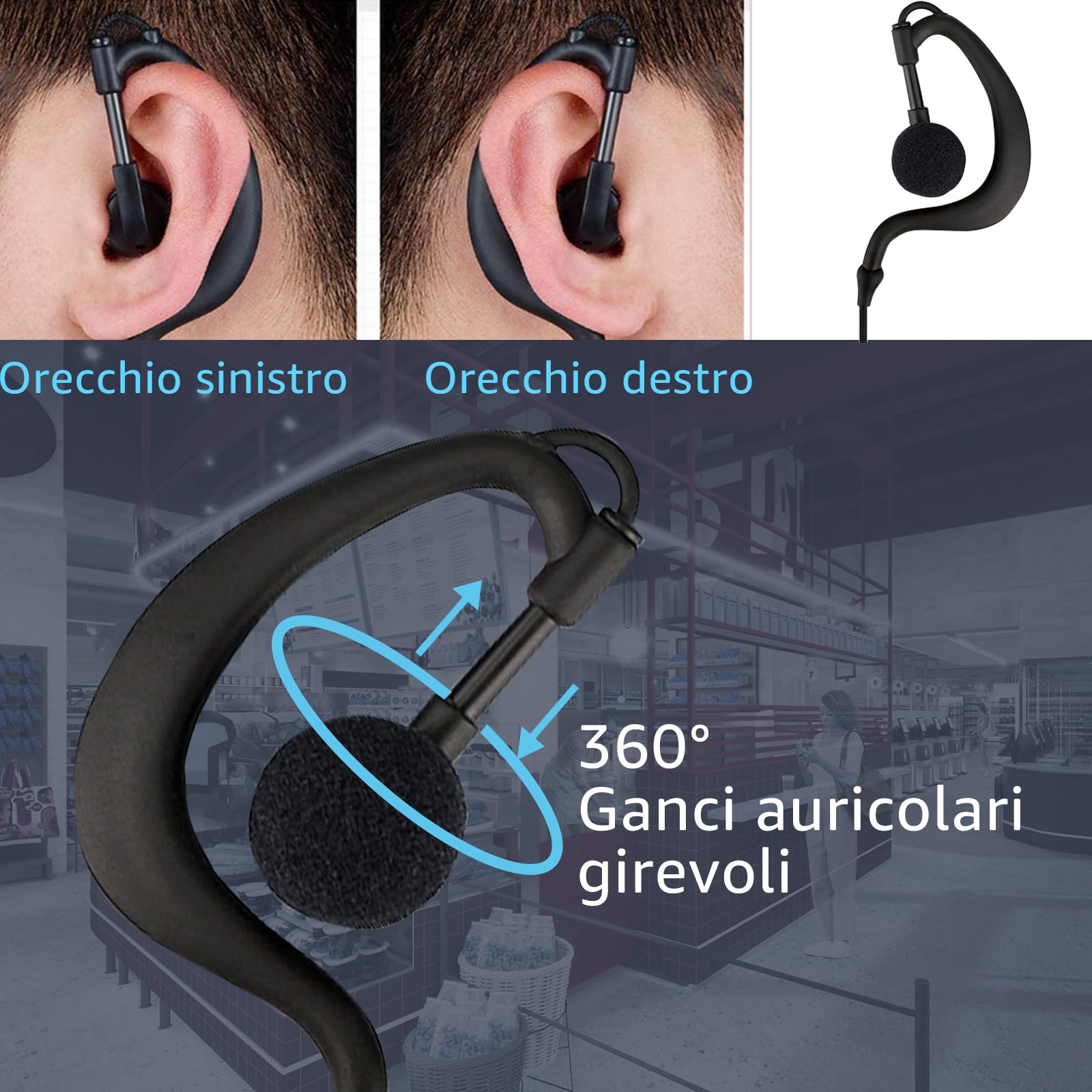 Retevis RT24 Walkie-Talkie, Ricetrasmittenti, PMR446 Licenza-Libero 16 Canali CTCSS/DCS, Facile da Usare, Walkie Talkie Ricaricabili con USB Base di Ricarica e Auricolare (1 Coppia, Nero)