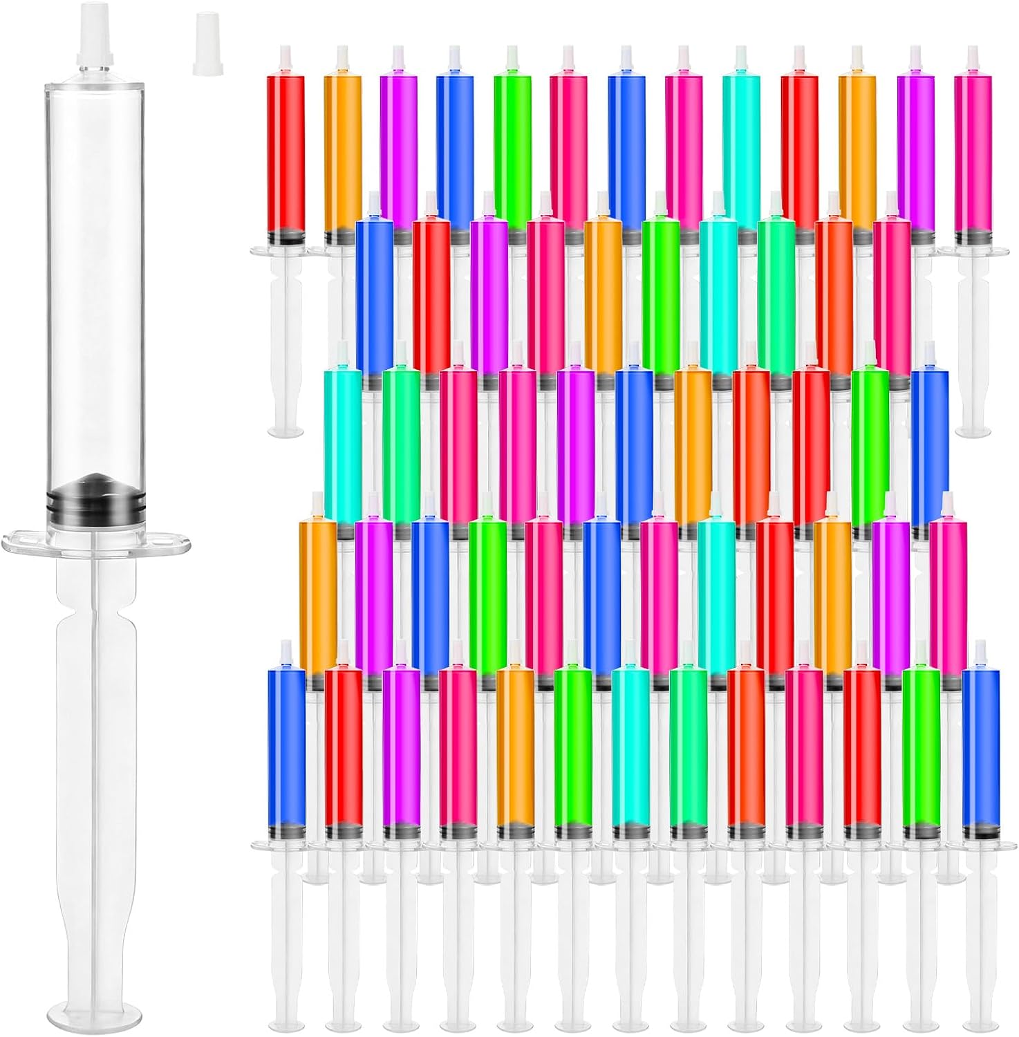 125 Pack Jello Shot Syringes with Tip Caps 10ml Reusable Plastic Dispenser