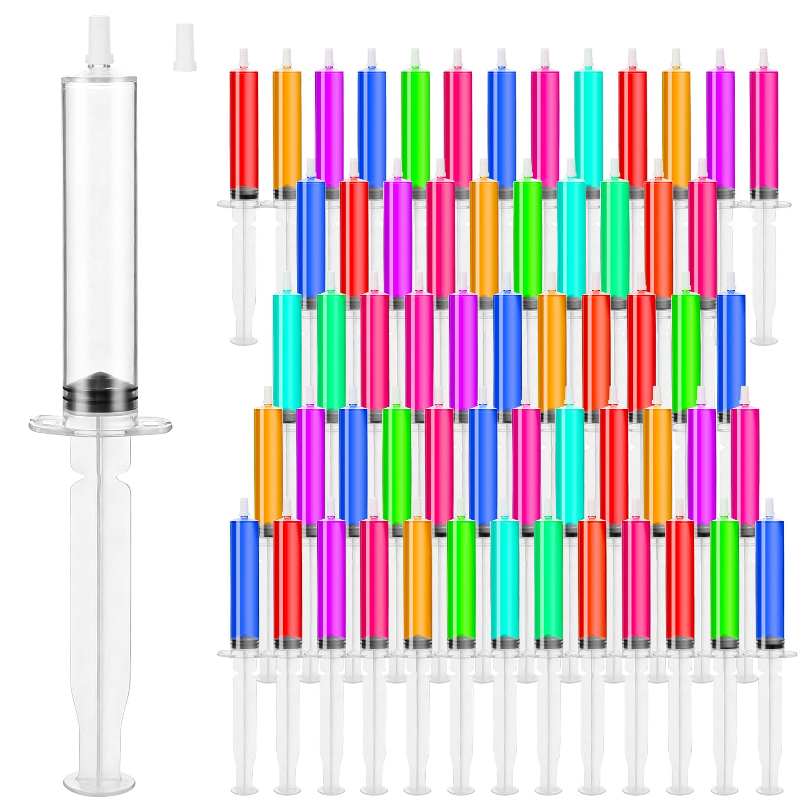 125 Pack Jello Shot Syringes with Tip Caps 10ml Reusable Plastic Dispenser