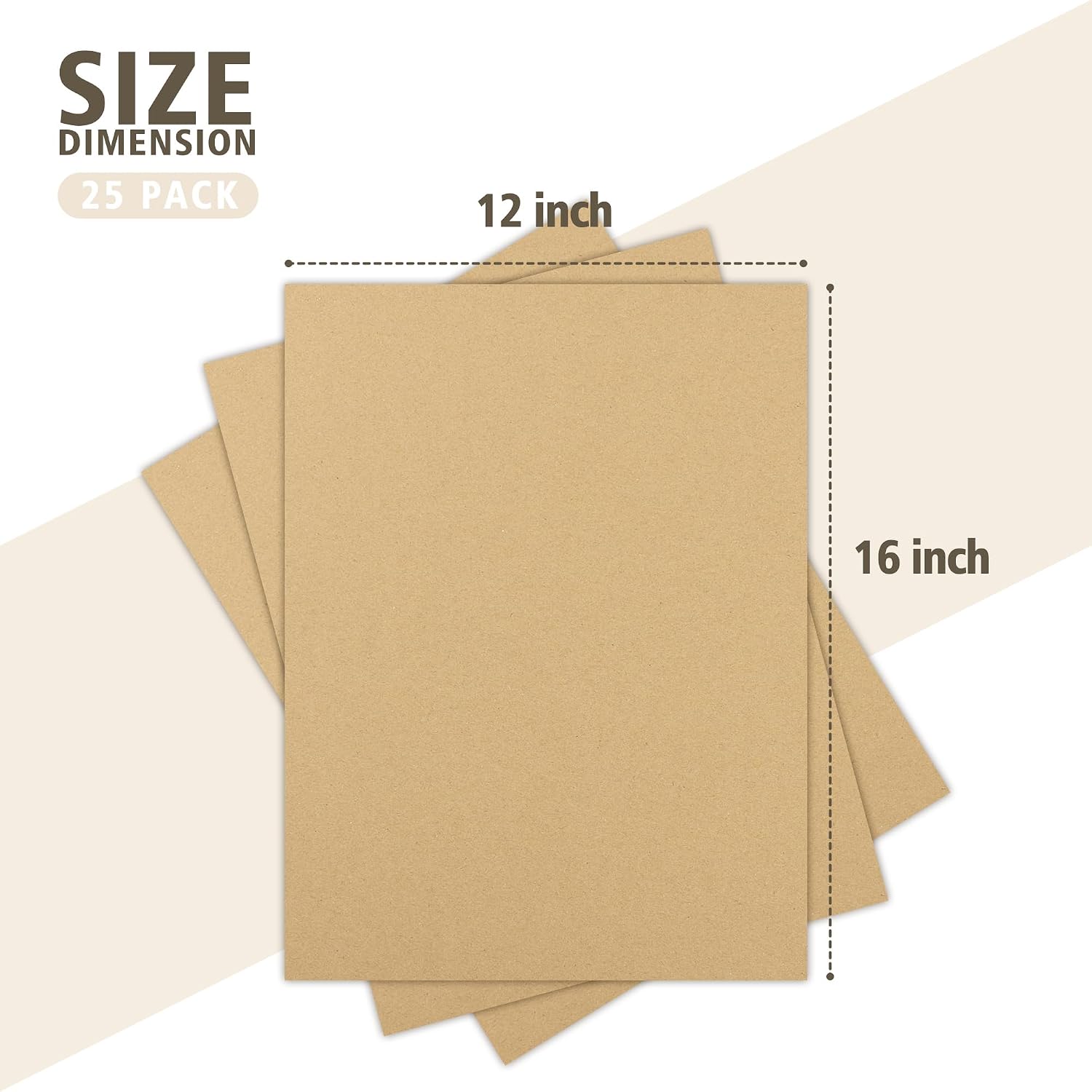 Golden State Art 25 Pack 12x16 Corrugated Cardboard Sheet 2mm Thick Inserts