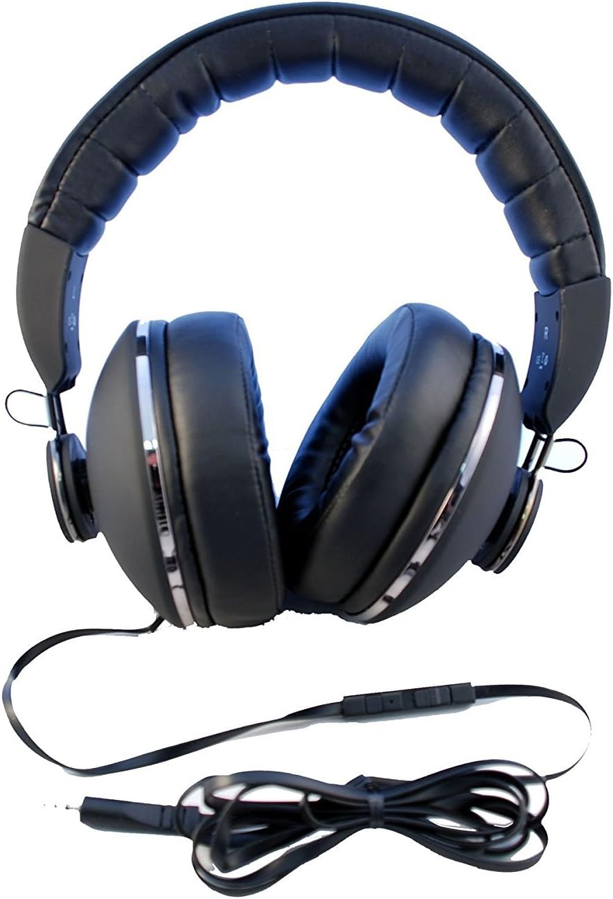 Large Over-Ear Head-Phones with Luxurious Comfort Fit - Smart-Phone Compatible. BM-RTR777