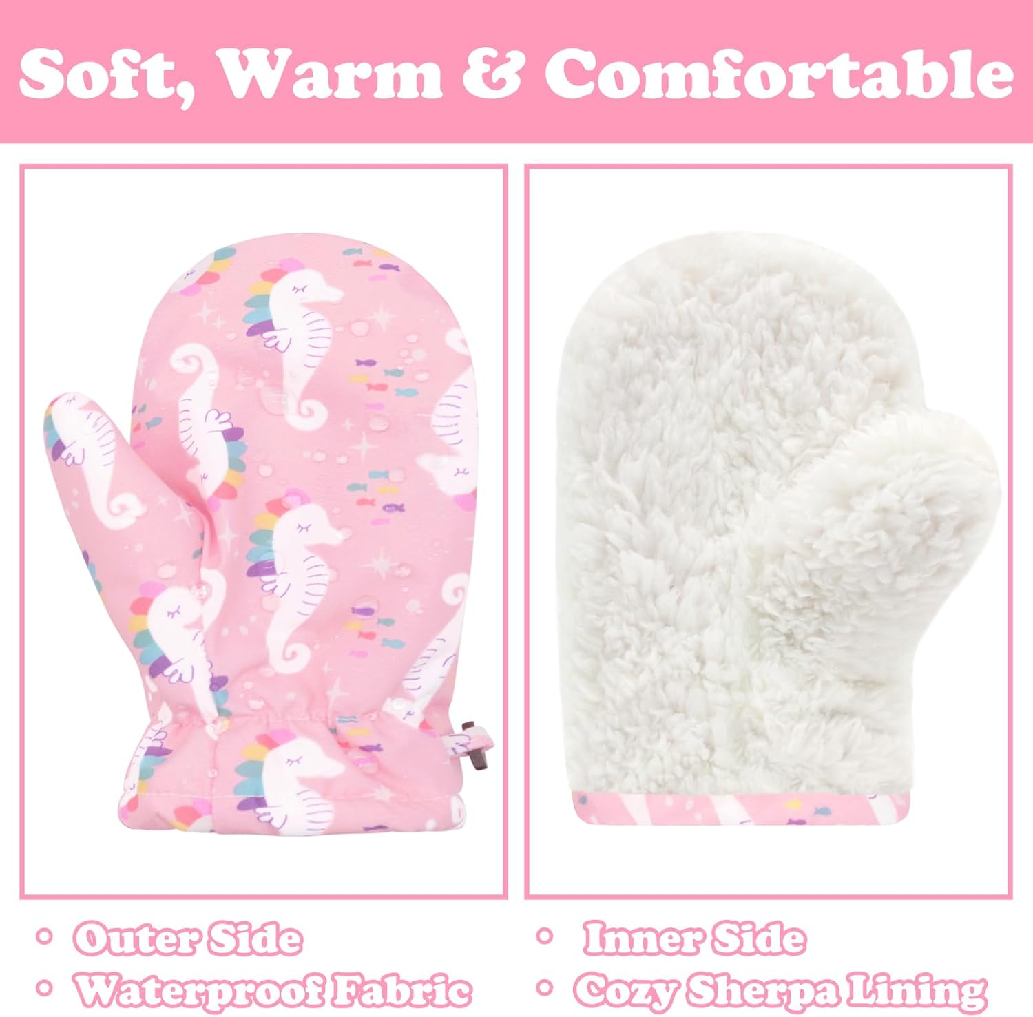 Sarfel Toddler Mittens Waterproof Winter Gloves Snow Gloves Kids Baby Winter Mittens for Girls Boys - Image 5