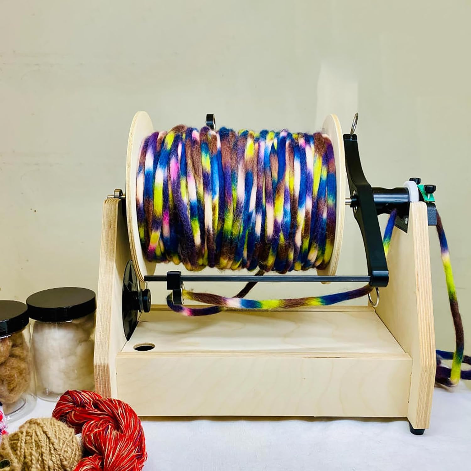 Spinner elettrico per filato con interruttore a pedale, strumento di torsione della lana a velocità regolabile per tessitura del filato miscelazione Roving