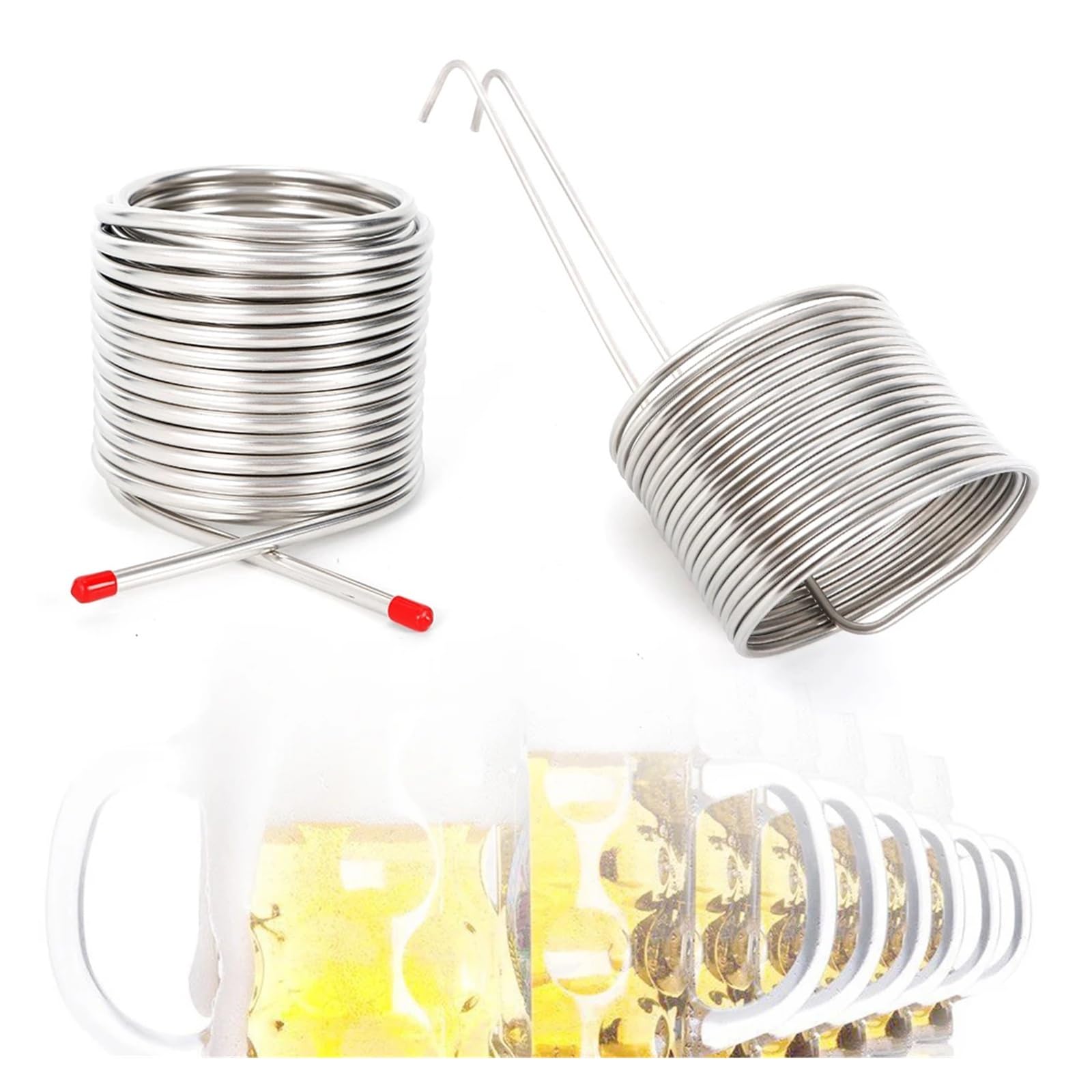Serpentina di raffreddamento della birra, tubo di raffreddamento del mosto a immersione, tubo di raffreddamento in acciaio inossidabile for la produzione di birra in casa Utilizzo multifunzionale