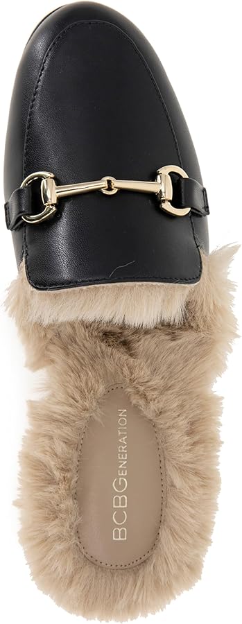 Amazon.com | BCBGeneration ZORIE-2, Flat Fur Lined Mule, Black