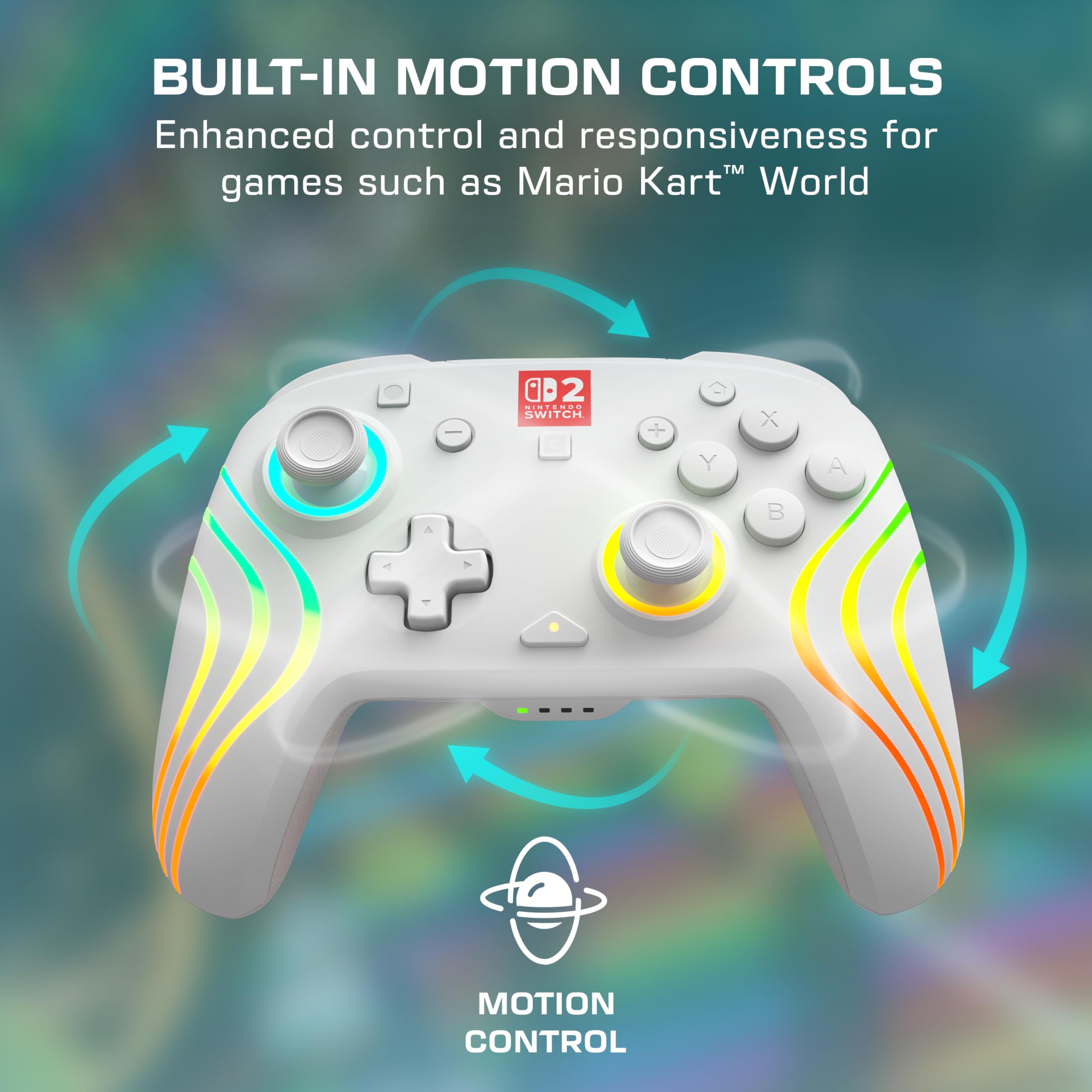 Turtle Beach Afterglow Bianco Controller da gaming RGB wireless con licenza ufficiale per Nintendo Switch 2