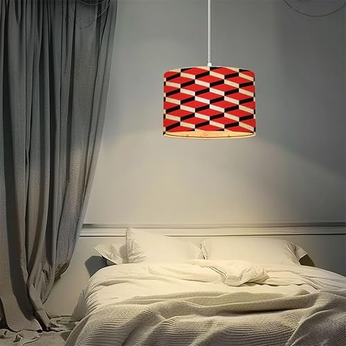 Miniatura 3 de Lámpara colgante de mediados de siglo, estilo moderno de los años 50, vintage, retro, atómica, sin costuras, lámpara colgante con pantalla de tela,