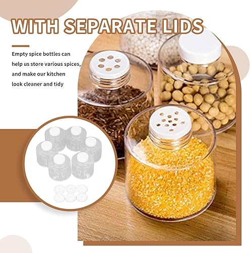 Miniatura 3 de 6 recipientes de especias, tarros de especias de plástico con tamices, contenedores apilables para condimentos, dispensador de condimentos, caja de