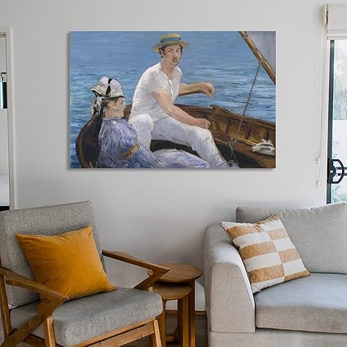 Miniatura 6 de UYKUM In Barca Ad ArgenteuilBoating, 1874 by Édouard Manet Posters Wall Art Painting Canvas Gift Living Room Prints Bedroom Decor Poster Artworks