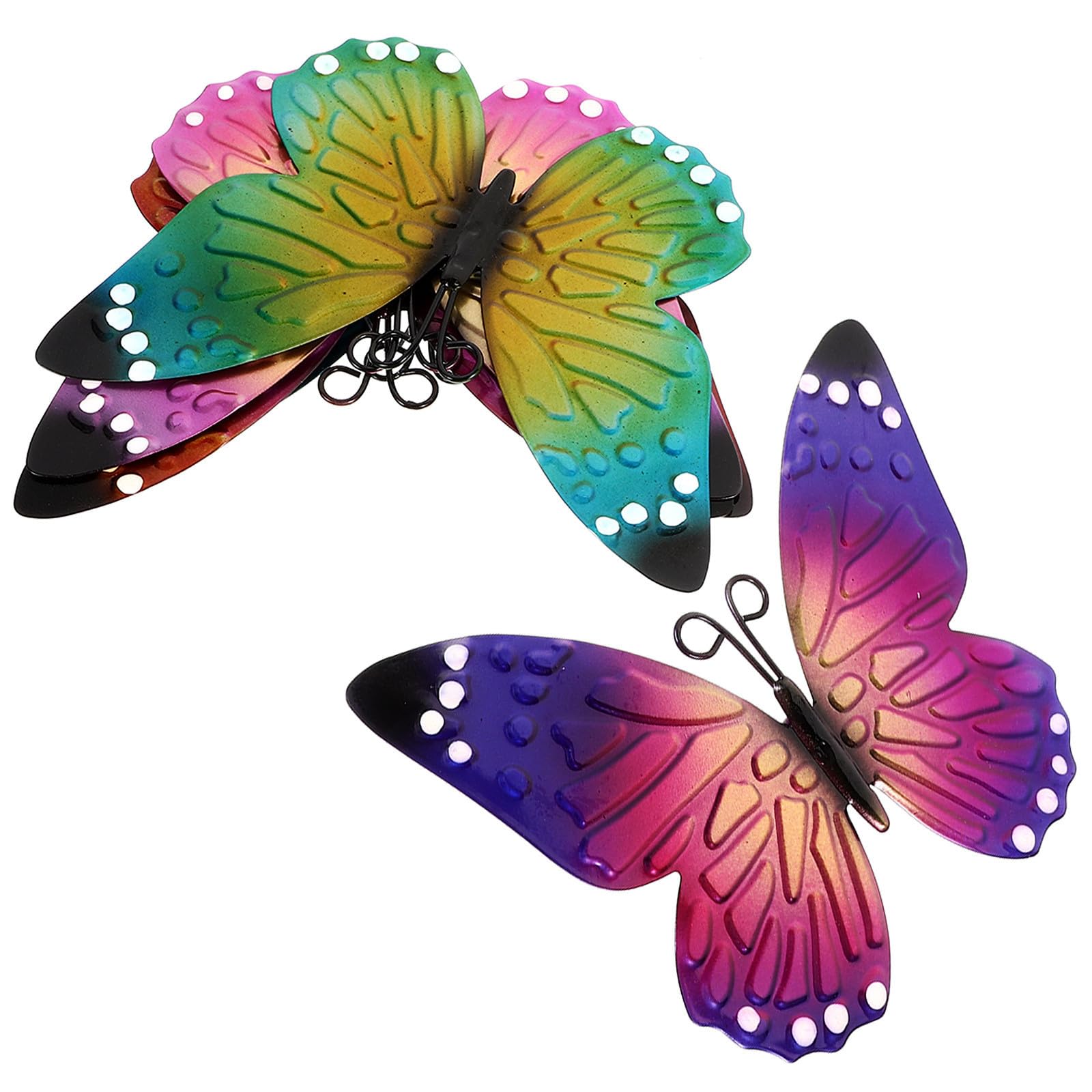 Mariposas de hierro para jardín Adornos de metal de 5 piezas para decoración exterior e interior 8