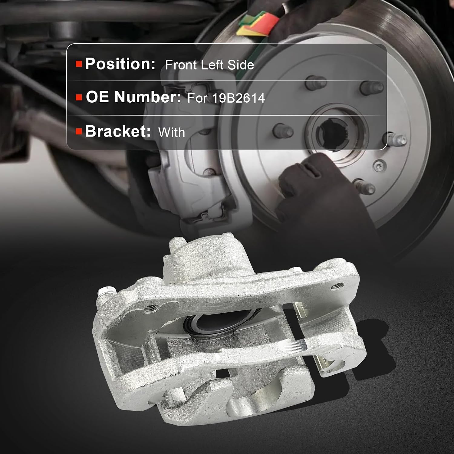 cciyu Front Left Brake Caliper Assembly w/Bracket 19B2614 For Chrysler For Sebring,For Dodge For Stratus,For Mitsubishi For Eclipse/For Galant