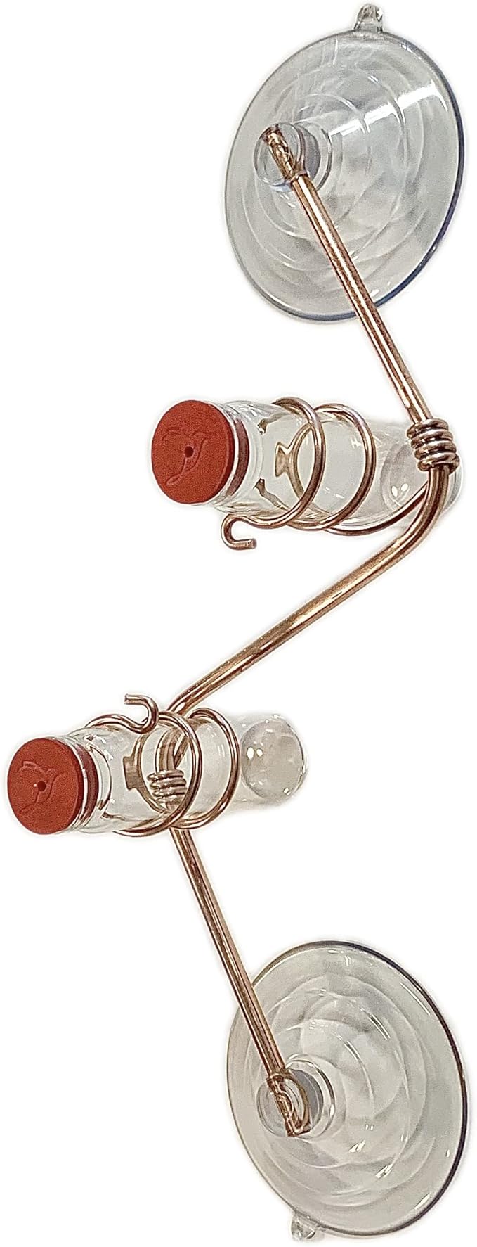 SWEET FEEDERS Geometric Window Hummingbird Feeder Copper and Aluminum