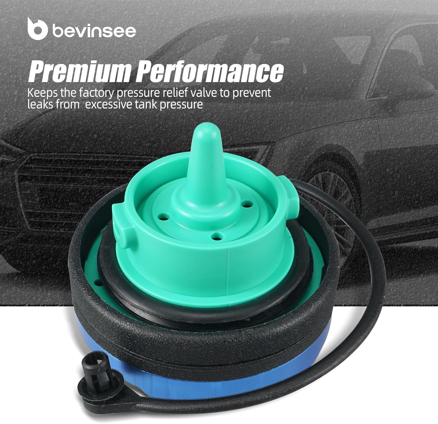 Bevinsee Gas Cap Fuel Cap Compatible with A3 A4 A5 Compatible with VW Golf MK7 Mk7.5 MK8 GTI 5C0201550T,5Q0201550L,5Q0-201-550-L R Twist Type Aluminum Blue
