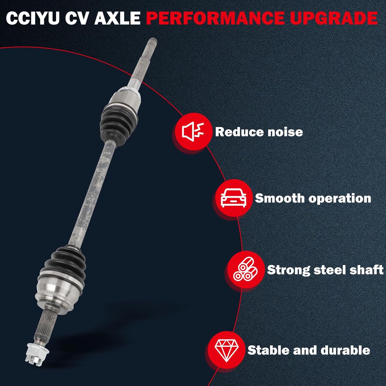 CCIYU CV Axle Shaft Assembly for Dodge Caliber 2007-2008, for Jeep Compass 2007-2017, for Jeep Patriot 2014-2015 66-3514 60-3514 Front Left and Right 2PCS