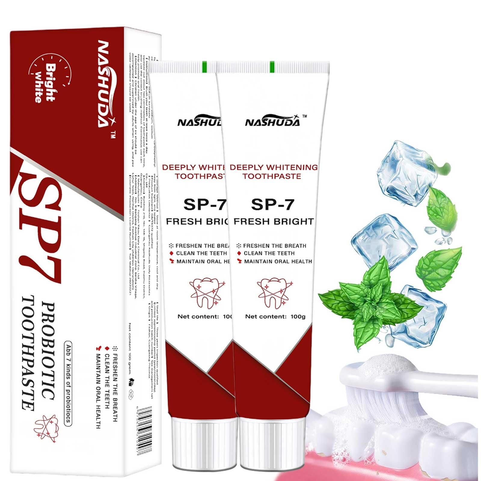 Sp7 Probiotic Toothpaste Whitening, Sp-7 Ultra Whitening Toothpaste, Sp 7 Toothpaste, Stain Removal and Whitening Toothpaste, Deep Cleaning Care Toothpaste