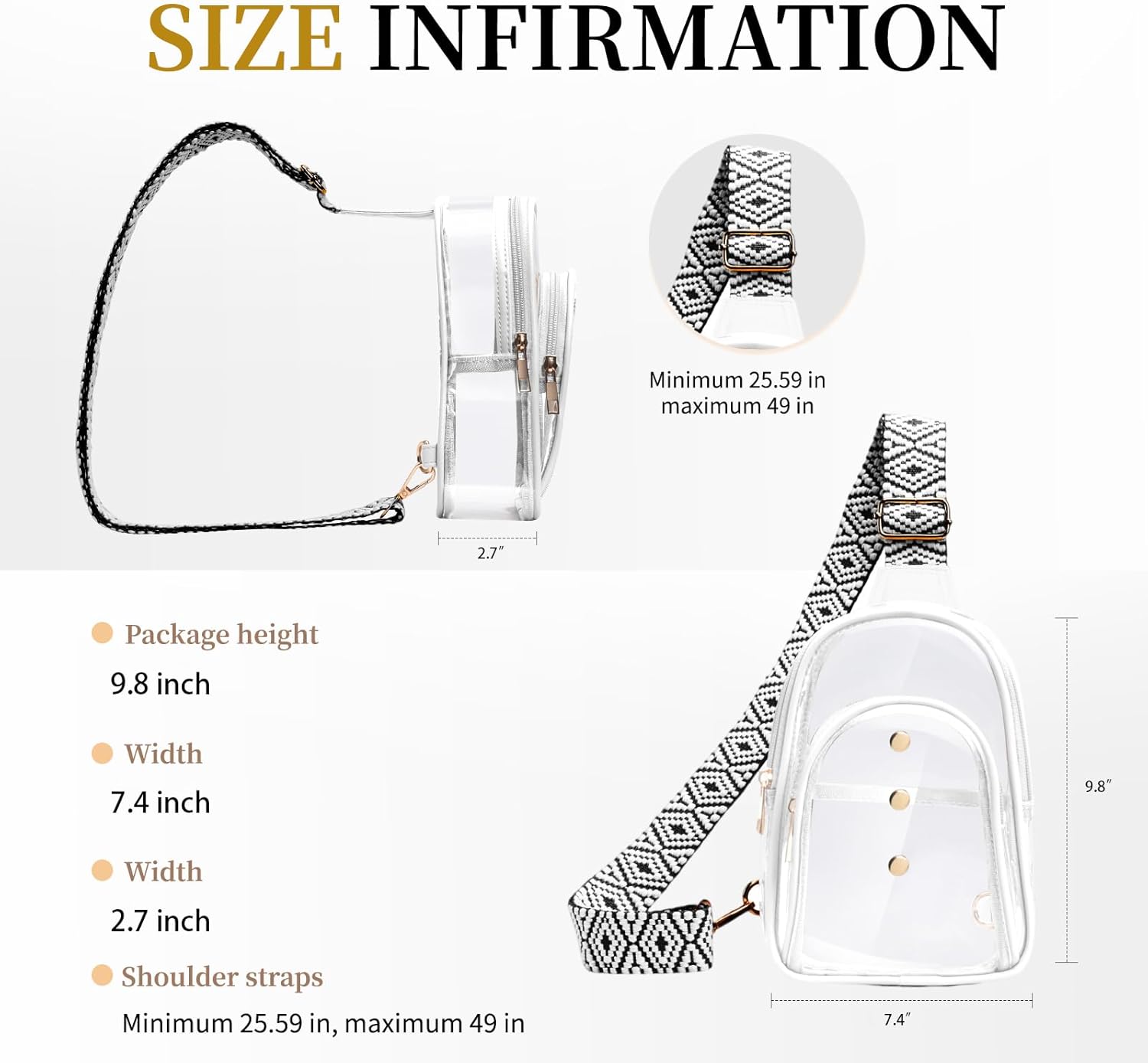 Clear Sling Bag for Stadium Events, Crossbody Bag for Women - Stadium Approved - Image 4