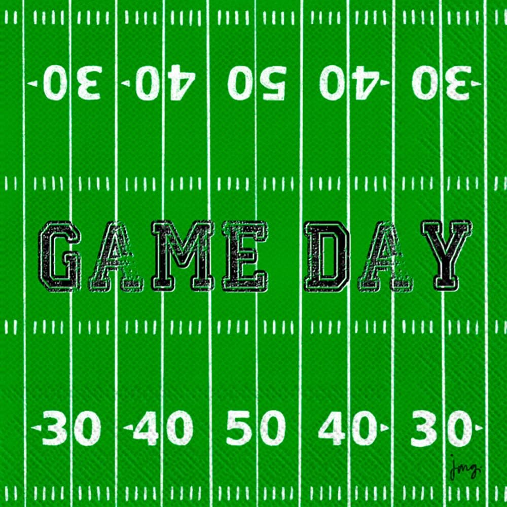 Boston International IHR 3-Ply 20-Count Cocktail Beverage Paper Napkins, 5 x 5-Inches, Game Day Field