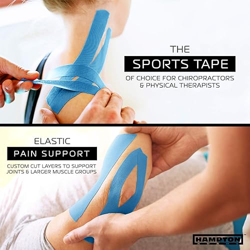Miniatura 5 de Hampton Adams | As Seen on Shark Tank | Elastic Kinesiology Tape (Bulk Roll) | 135ft Uncut | Supports & Protects Muscle Wrist Knee Shoulder Back
