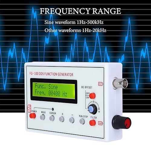 Miniatura 3 de FG-100 DDS - Generador de señal de función frecuencia sinusoidal de 1 HZ-500 KHz fuente de señal de contador medidor de salida sinusoidal cuadrado