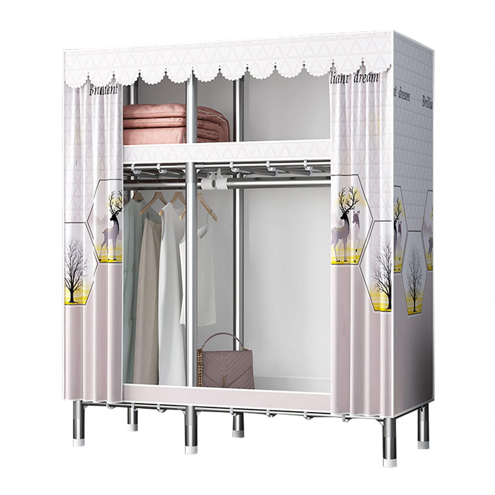 Armario portátil para ropa y bolsos organizador plegable de 102x45x169 cm