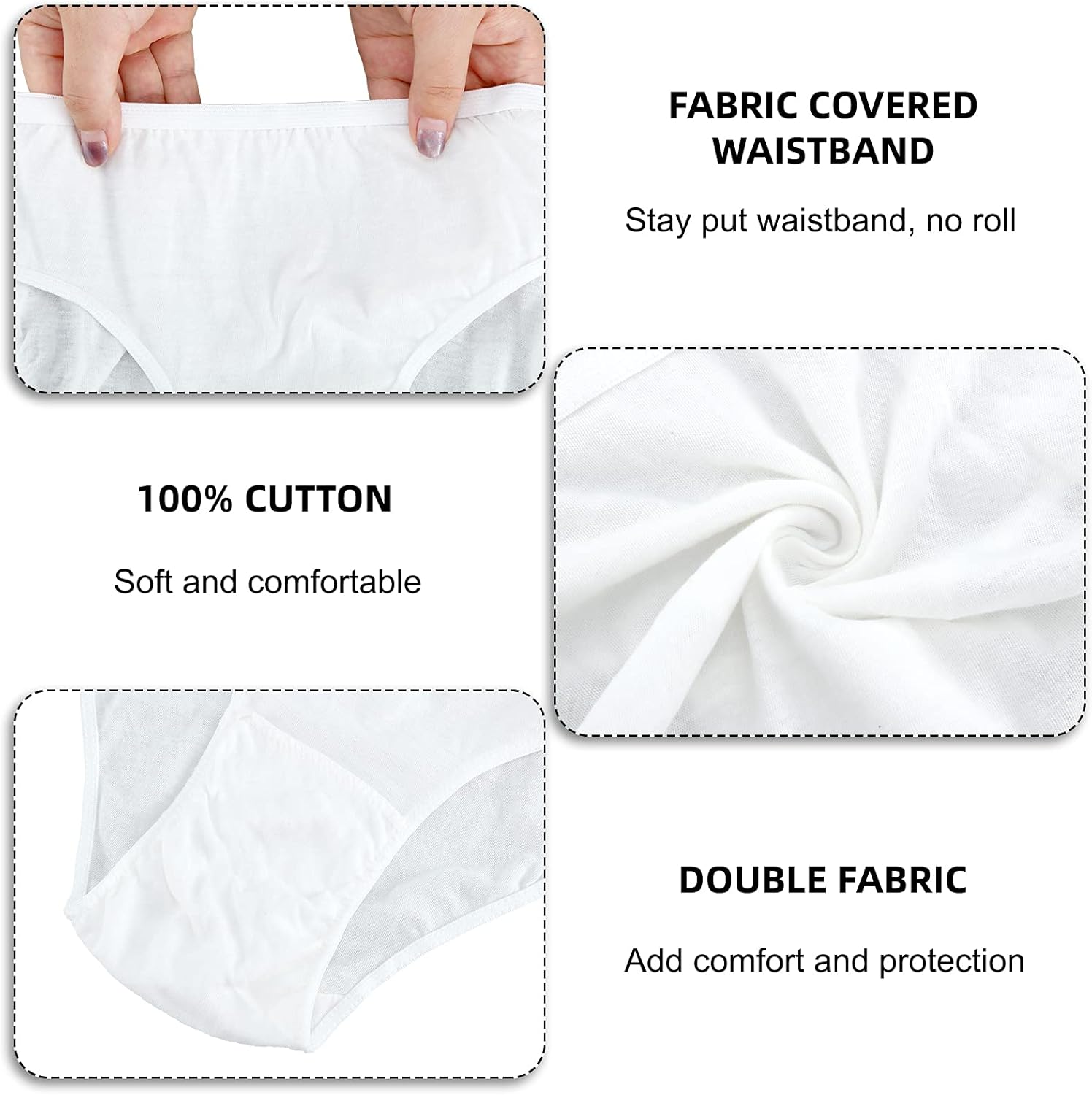 Coume 12 Pcs Women Disposable Underwear White Bikini Underwear Travel Panties Disposable Breathable Briefs for Women Girls - Image 4