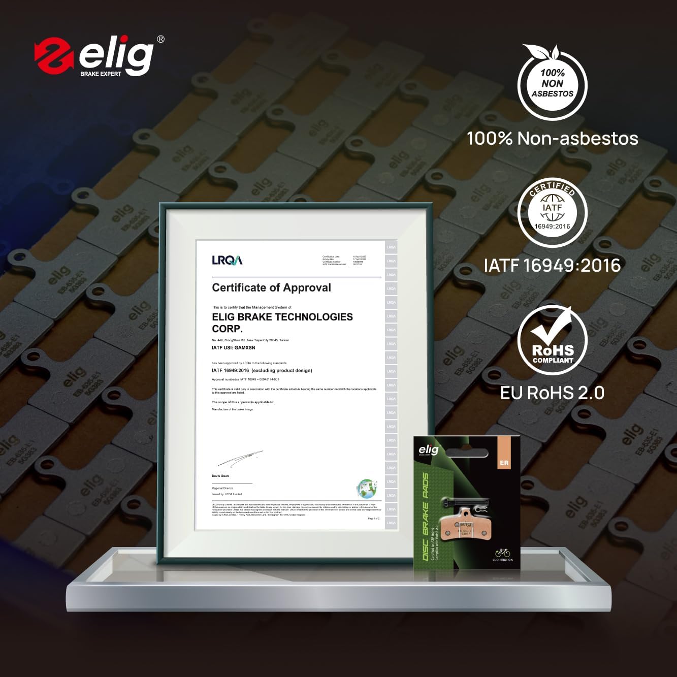 ELIG Bike Disc Brake Pads for Shimano Deore XT M8020, M8120/Saint M810, M820/SLX M7120/XTR M9120/Zee M640/Tektro Orion 4P, Dorado/Trp Quadiem, Slate T4 ｜MTB/eMTB/Downhill