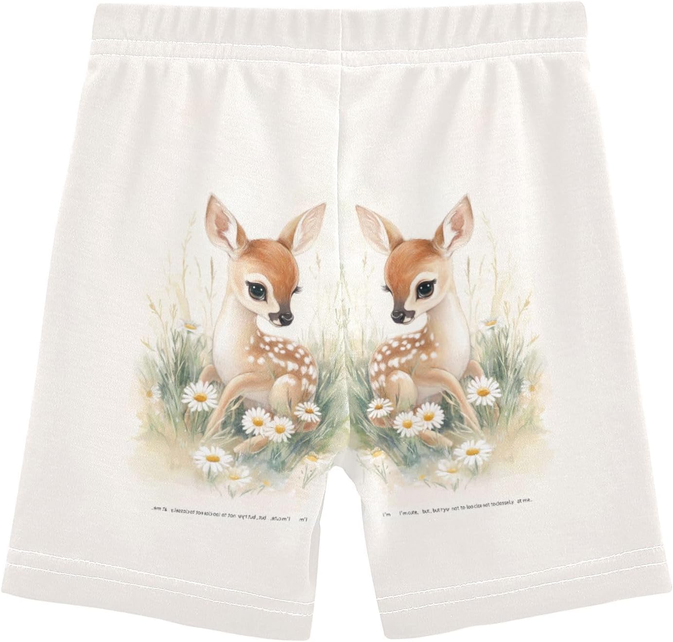 Daisies Beige Deer Girls Bike Shorts Toddler Soft Cotton Under Dress Dance Shorts