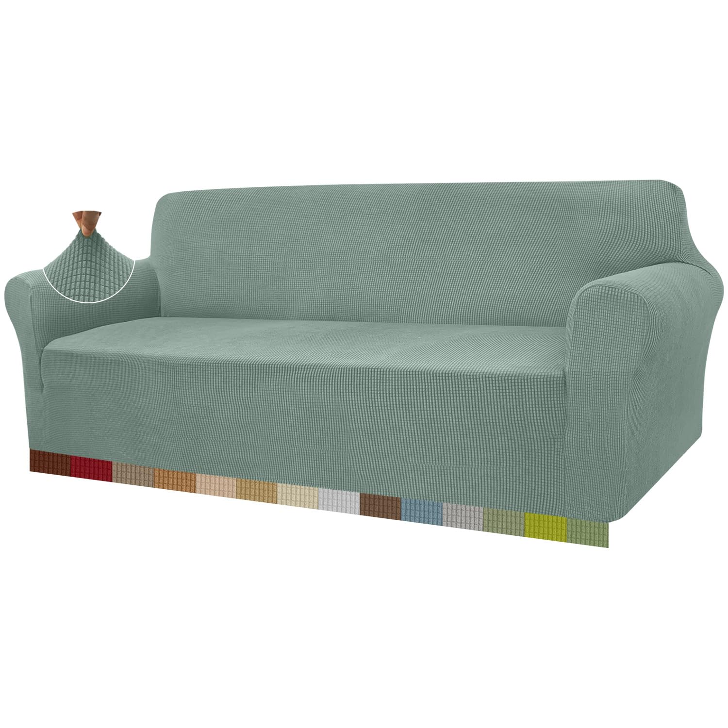 Granbest - Copridivano altamente elasticizzato, moderno, in tessuto jacquard, per soggiorno, protezione per cani e animali domestici (4 posti, verde avocado)