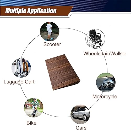 Miniatura 5 de Rampas de entrada para sillas de ruedas para el hogar, escaleras, jardín, terraza, rampas de umbral de puertas de madera, scooters, bicicletas,