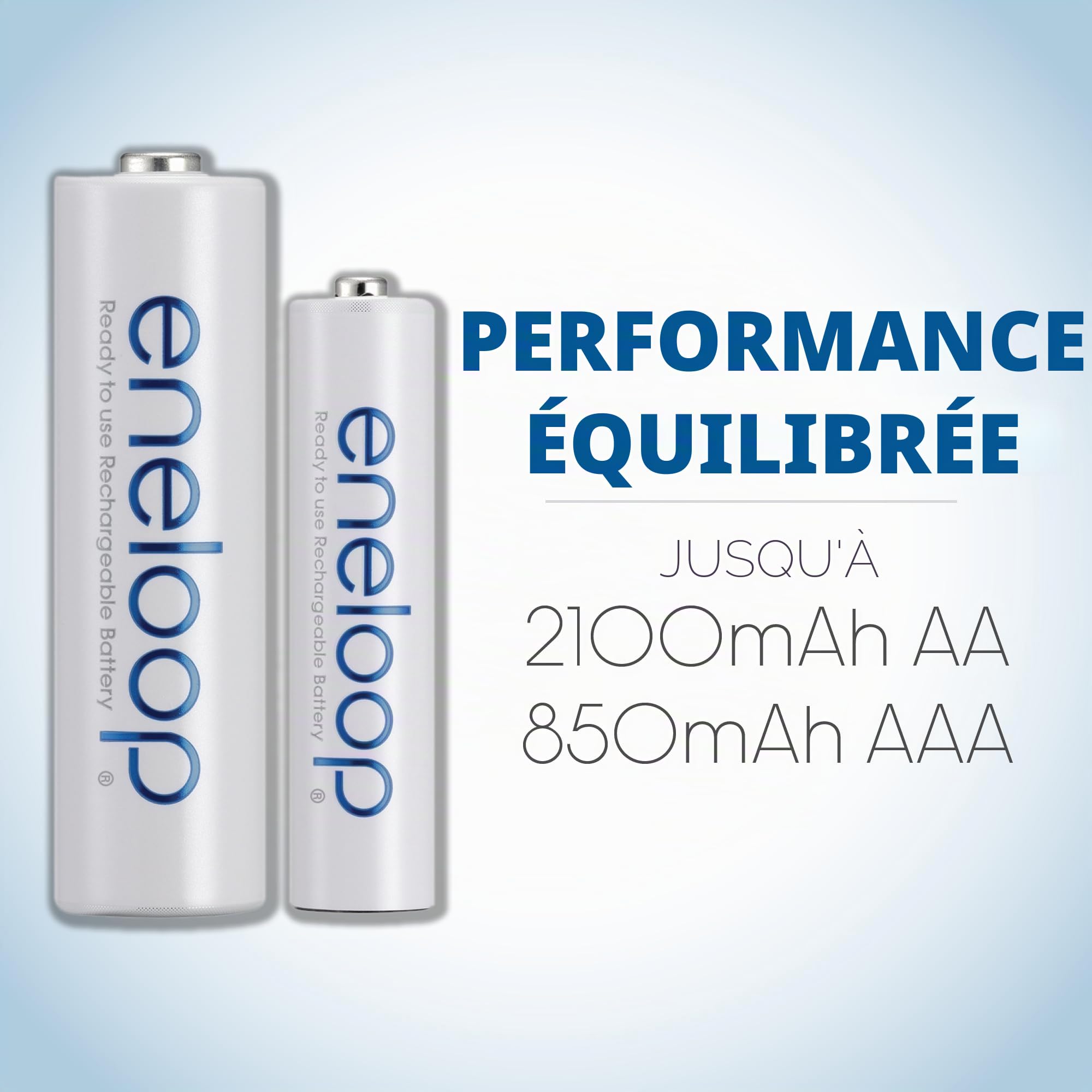Eneloop Panasonic BK-4MCCA6BA AAA 2100 piles rechargeables préchargées Ni-MH Lot de 6 batteries