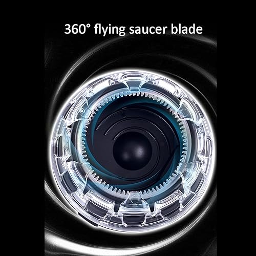 Miniatura 5 de Afeitadora de cabeza eléctrica cabezal de hoja voladora de 360 cabezal eléctrico impermeable para hombre cabeza calva seca y húmeda 1969ft de tiempo