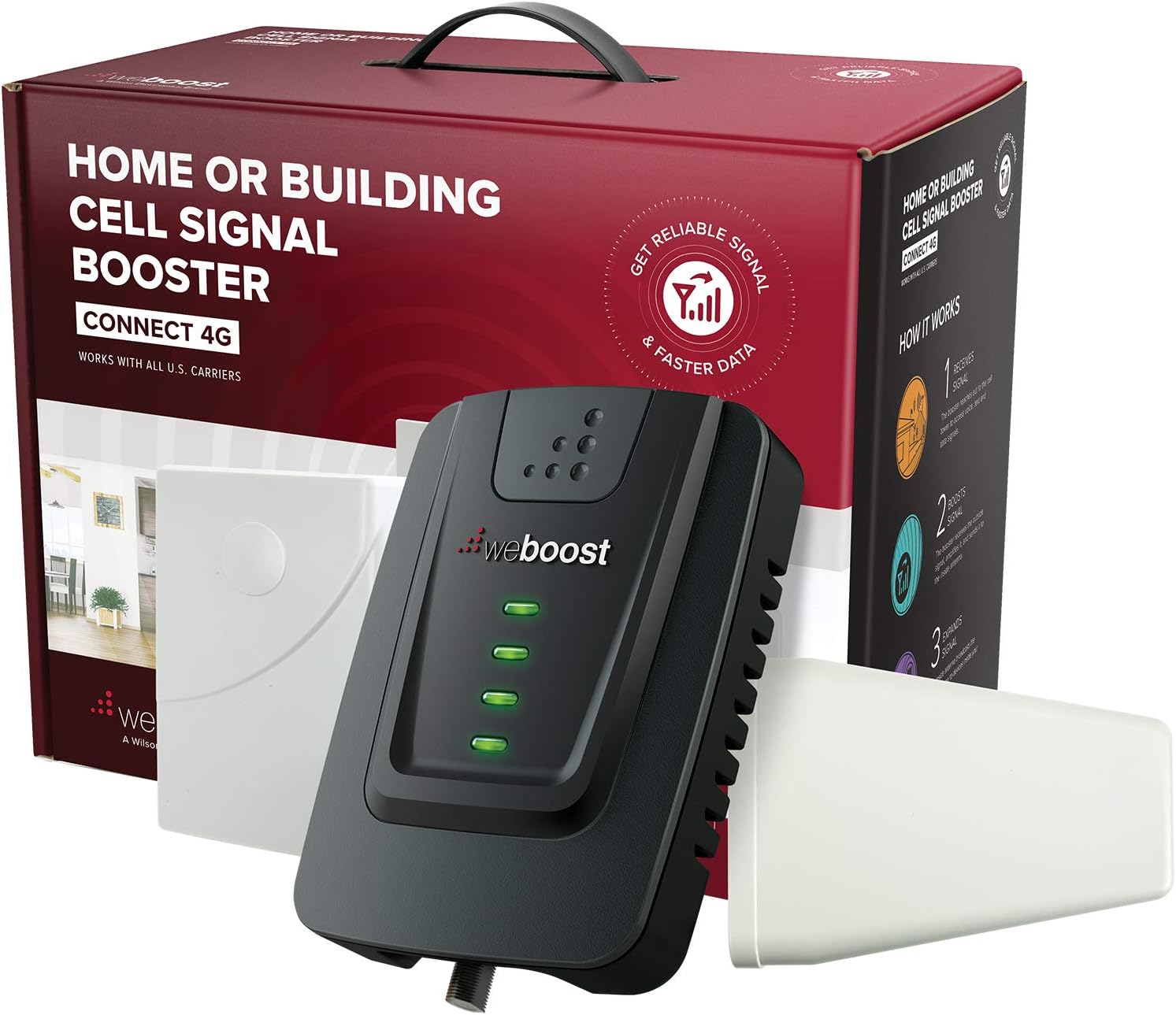 weBoost Connect 4G (470103) Indoor Cell Phone Signal Booster for Home and Office - Verizon, AT&T, T-Mobile, Sprint - Supports 5,000 Square Foot Area