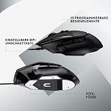 Logitech G G502 X Wired Gaming Mouse - LIGHTFORCE hybrid optical-mechanical primary switches, HERO 25K gaming sensor, compatible with PC - macOS/Windows - Black - 5