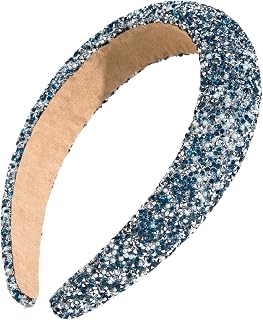 Hair Band Women Glitter Rhinestone Beads Wide Wedding Dirndl Headband Bridal Headband Hair Jewelry Blue For Girls Women