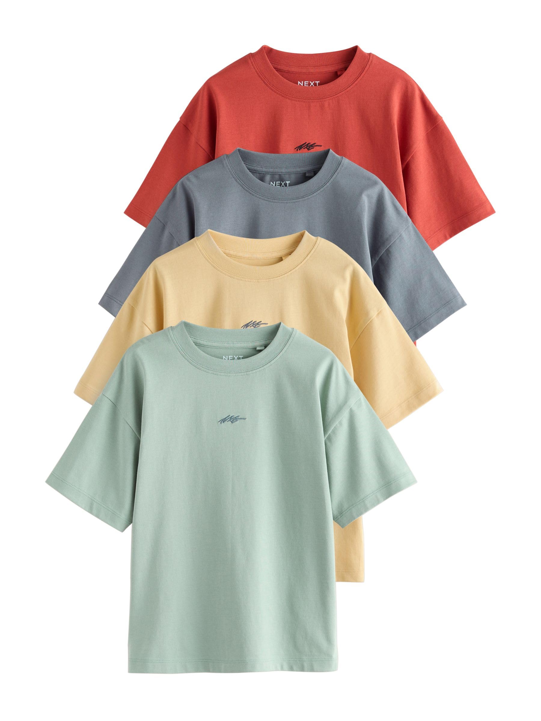 NEXT Jungen T-Shirt mit Grafik und kurzen Ärmeln, 4er-Pack