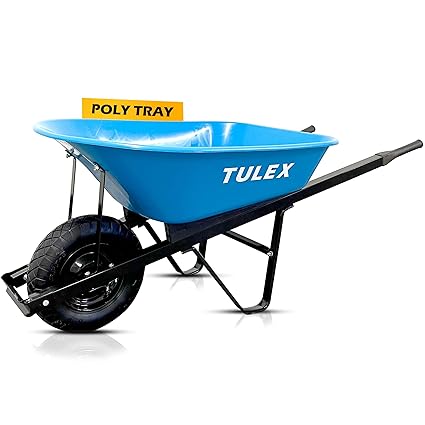 TULEX One-Wheel Home Garden Yard Utility Wheelbarrow Cart, 265 Pounds Capacity Yard Cart, 4.00/8 Pneumatic Tire for High Stability,Plastic Tray, Easy Assembly, 4 Cubic Feet. TULEX 2211