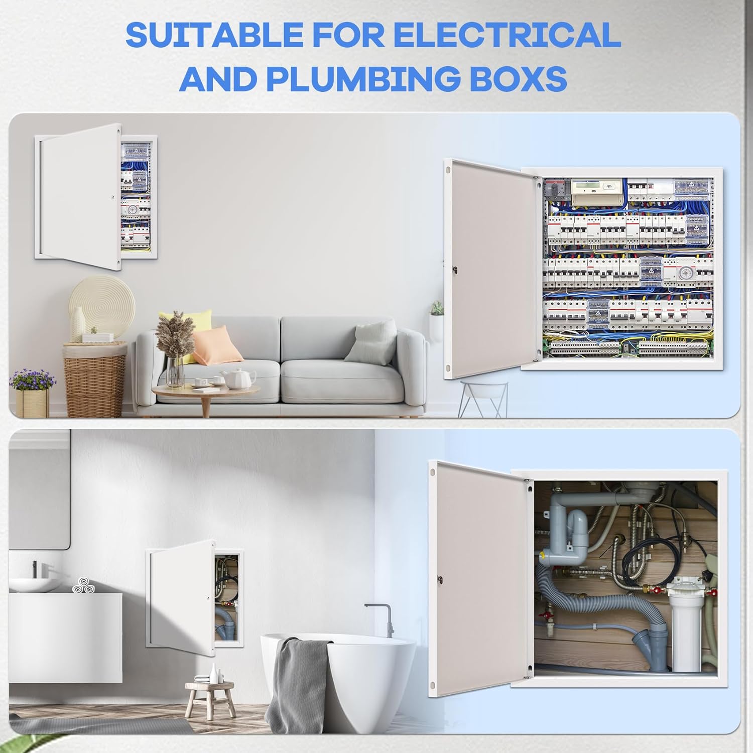 Thicken 1mm 12" x 24" Access Panel for Drywall,Metal Access Panel for Ceilings,Attic Access Door,Plumbing Drywall Access Panel, Access Panel Solves Problem of Fragile Panels (Screwdriver Latch)