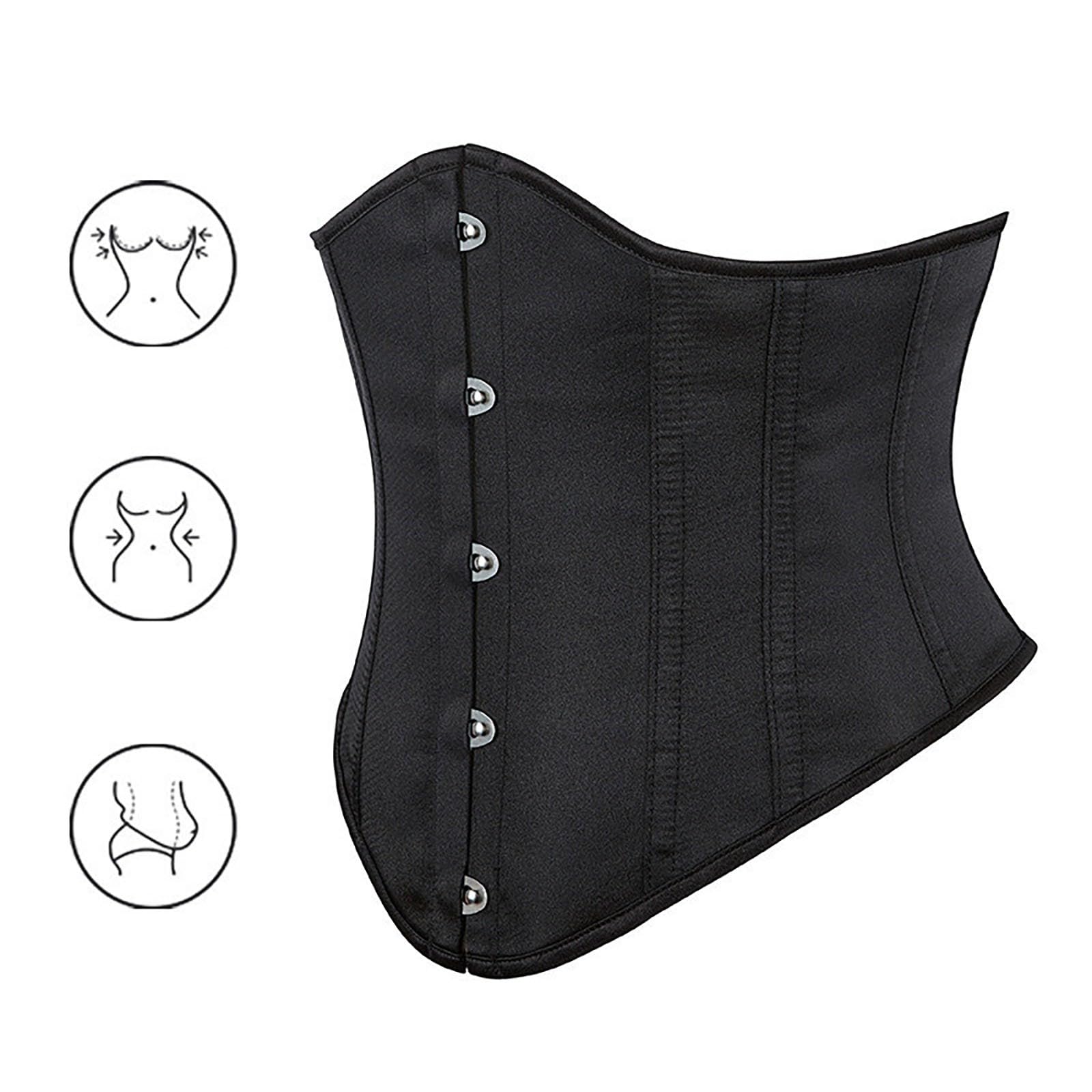 Genérico Elegante corsé de cintura para mujer ideal para festivales y uso diario con diseño de encaje y broches triples
