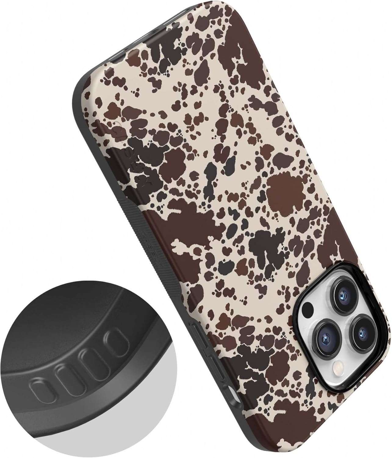 Casely iPhone 14 Pro Max Case | Cowgirl Envy | Cow Print | Bold Protective Design | Compatible with MagSafe
