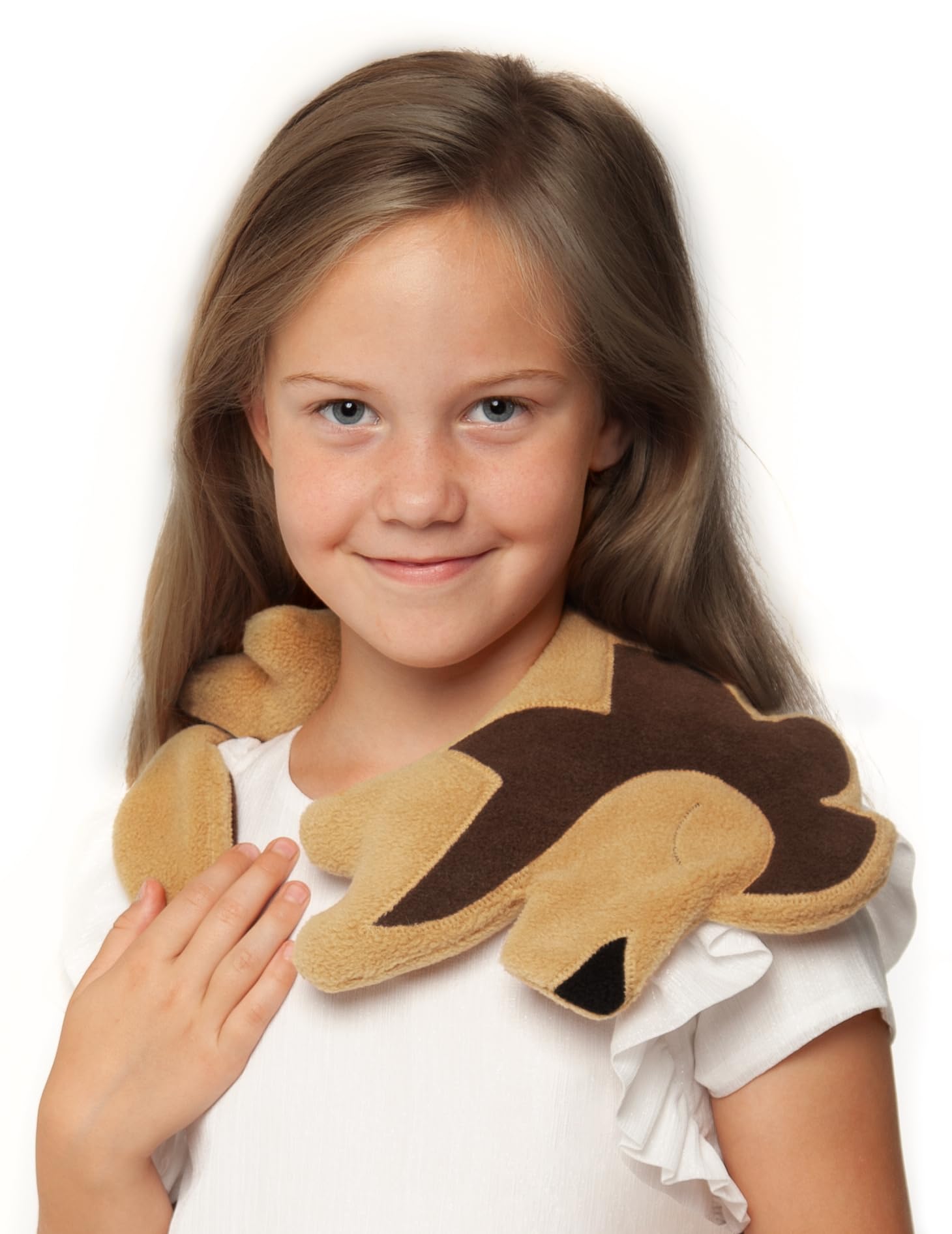 LESCHI Wärmekissen - Körnerkissen für Mikrowelle - Tier Löwe Beige - anschmiegsames Nackenkissen mit Bio Weizen - ideal als Wärmespender im Winter und bei Verspannungen an Nacken Schulter Hals