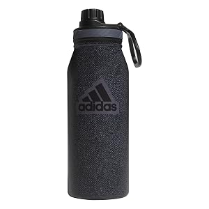adidas 1 Liter 32 oz Metal Water Bottle Hot Cold Double-Walled Insulated 18 8 Stainless Steel Twill Black