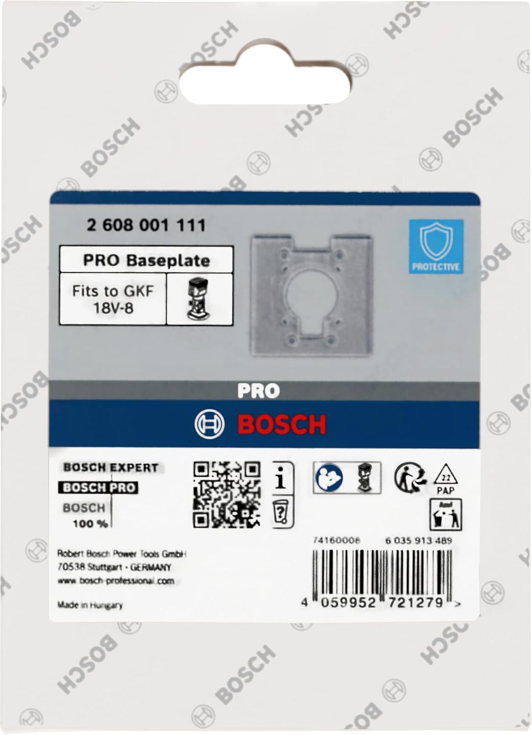 Bosch 1 x Pro Base Plate for Router (Width 96 mm, Professional Accessories Cordless Router)