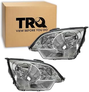 2 Piece Headlight Assembly Set Chrome Bezel Driver & Passenger Side Compatible with Chevrolet Captiva Sport 2012-2014 Saturn Vue 2008-2010 GM2502306 GM2503306 22886833 22886834 96830927 96830928