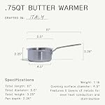 Made In Articles de cuisine - 3/4 Beurre de beurre en acier inoxydable à quartz - 5 Ply en acier inoxydable - Cuisinières professionnelles - Fabriqués in Italie - Compatible avec l' induction