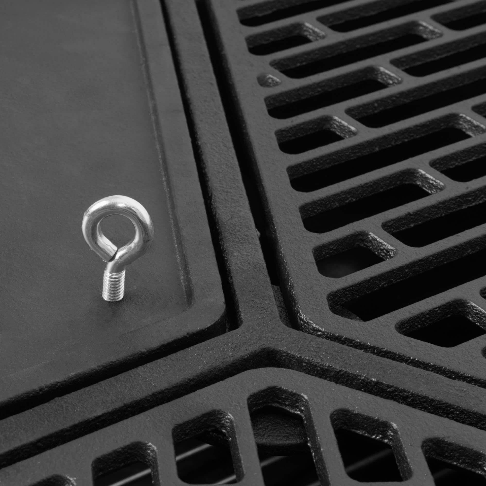 BBQ-TORO Set Plancha in acciaio inox con griglia e piastra | Ø 54,5 cm | Griglia in ghisa con 3 zone | Adatto per barbecue a sfera da 57 cm