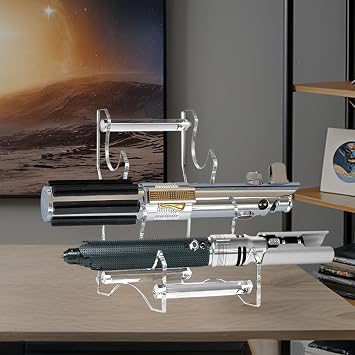 WANLIAN Lightsaber Display Stand Acrylic Desktop Lightsaber Hilt Holder Light saber Collection Display CaseTransparent