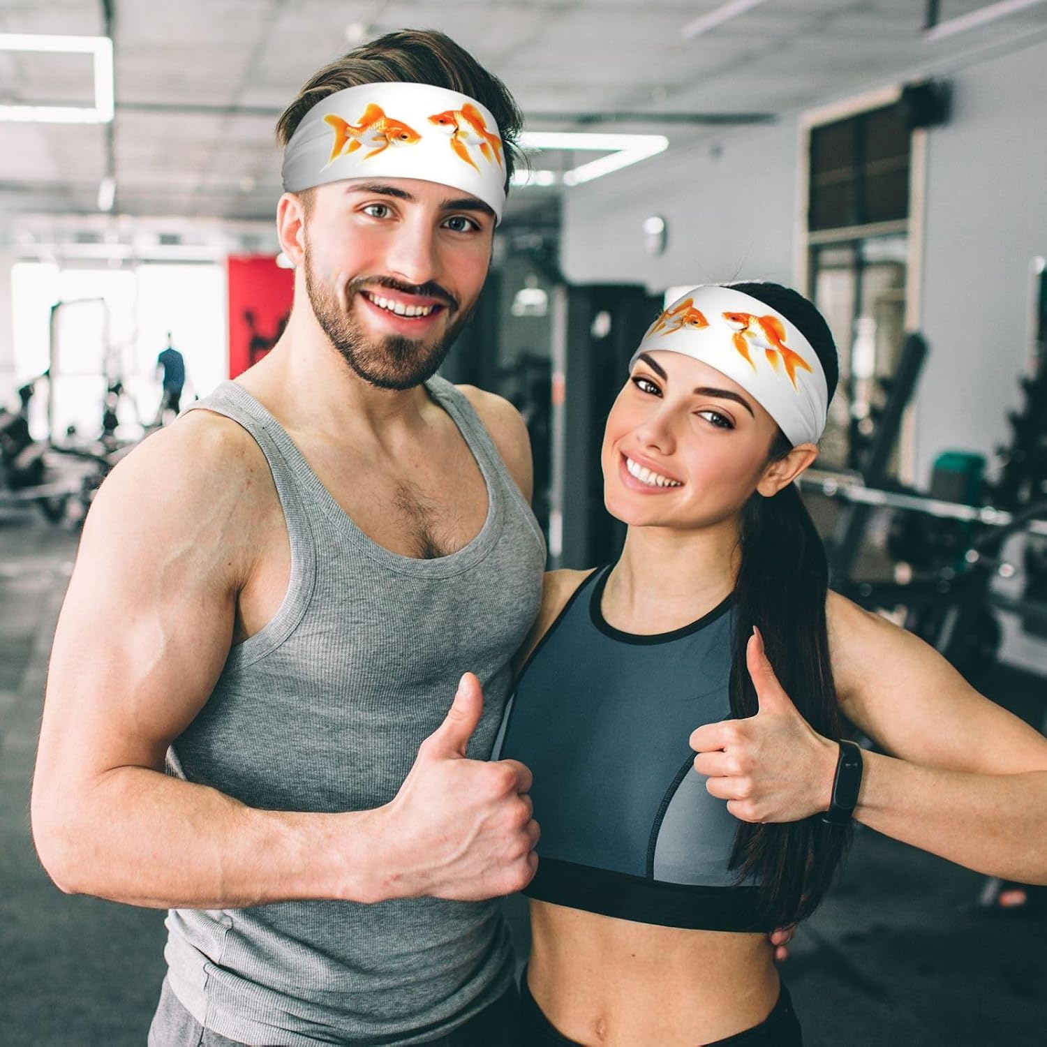 Cute Goldfish Print Ultra-Soft Elastic Headband Sports Running Gym Outdoor Activities Gifts Headwear